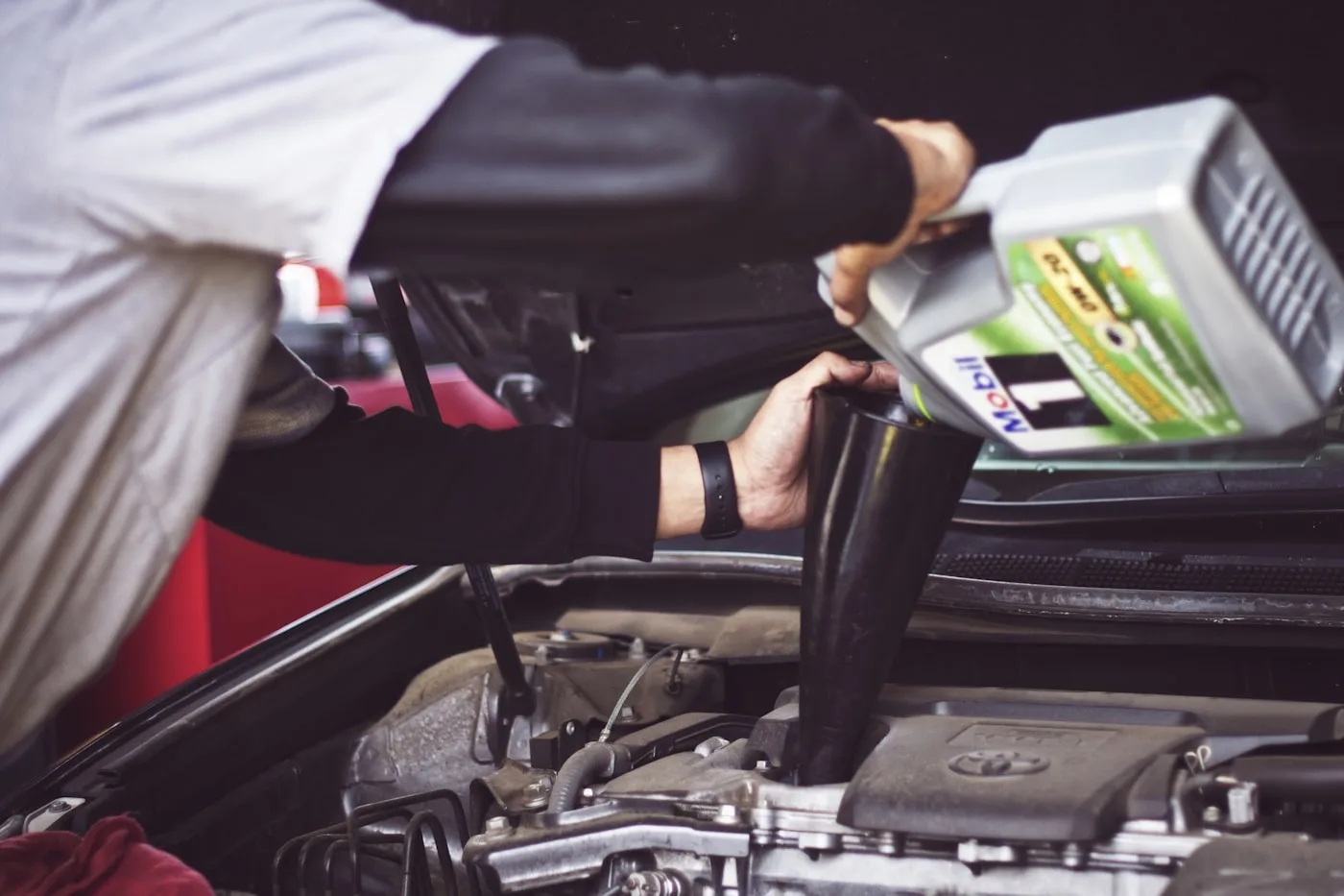 Diesel mechanic at work